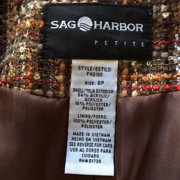 Sag Harbor zip front size 8 petite jacket/blazer - Picture 4 of 9